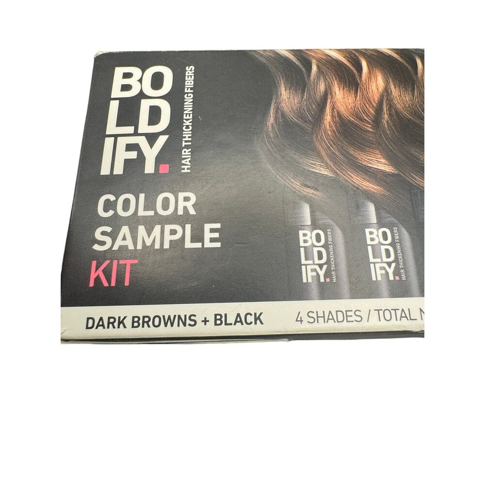BOLDIFY Hair Thickening Fibers Color Sample Kit - Dark Browns + Black, 4 Shades